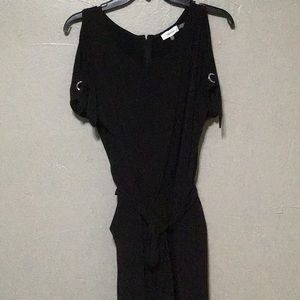 CALVIN KLEIN~Romper~ Black~Grommet Tie Sleeves~ Size~Medium
